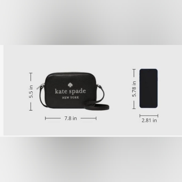 Kate Spade Black Leathet Glitter On Mini Camera Bag - Picture 3 of 16